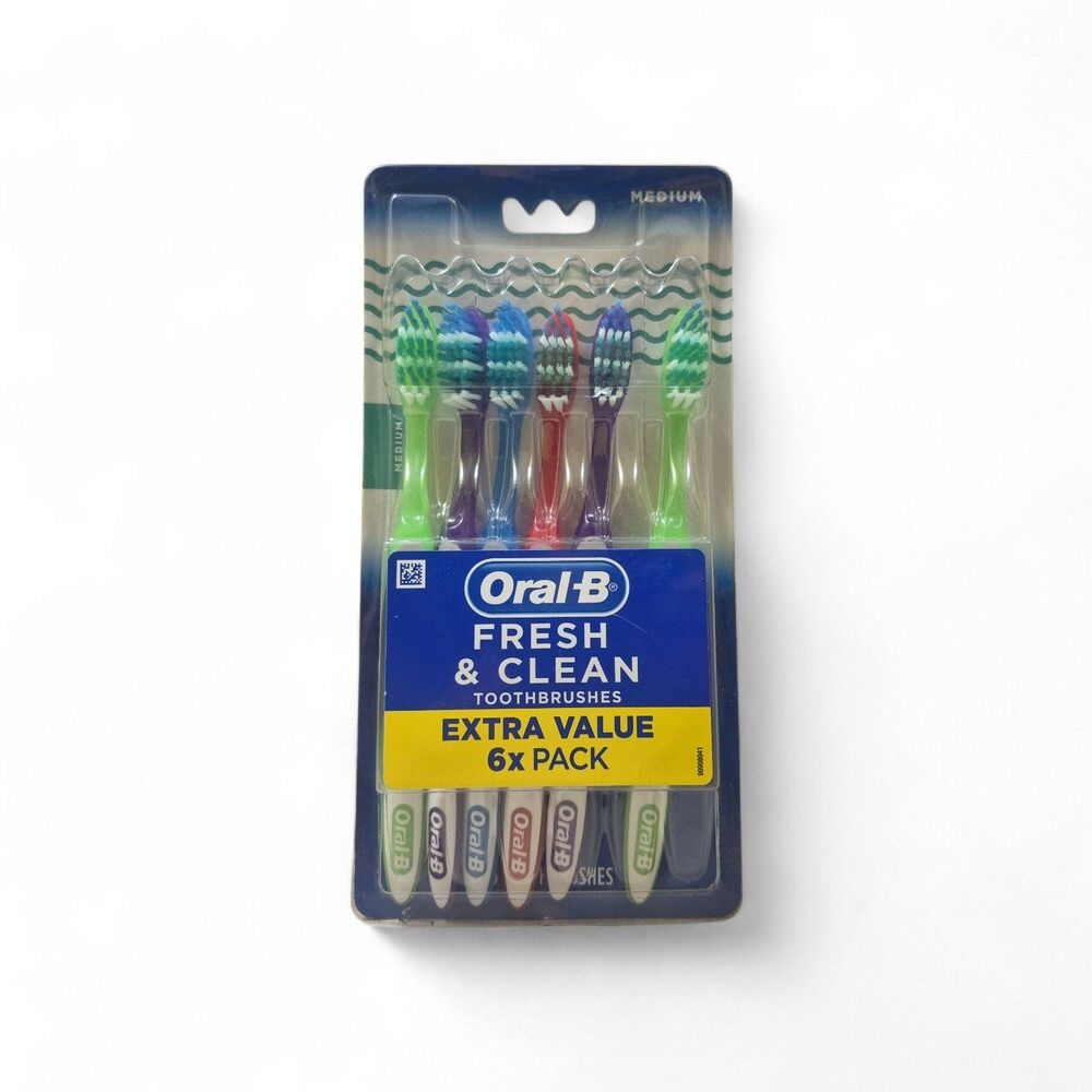 Oral-B Fresh and Clean Toothbrushes Medium Bristles Extra Value (6x PACK)